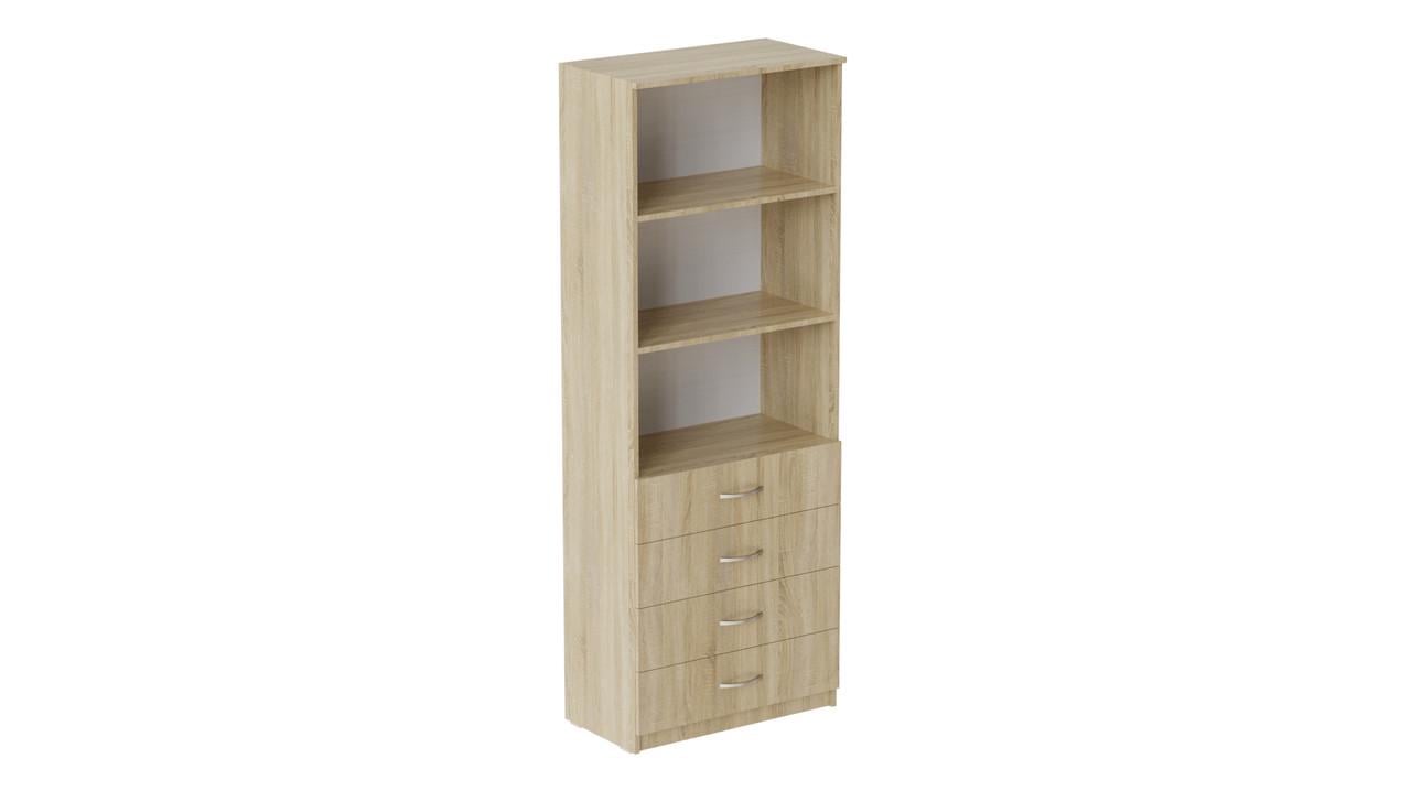 Шкаф Ferrum-decor Анжело на 3 полки с 4 ящиками ДСП 16 мм 1900x700x380 мм Дуб Сонома (FRD-105022)