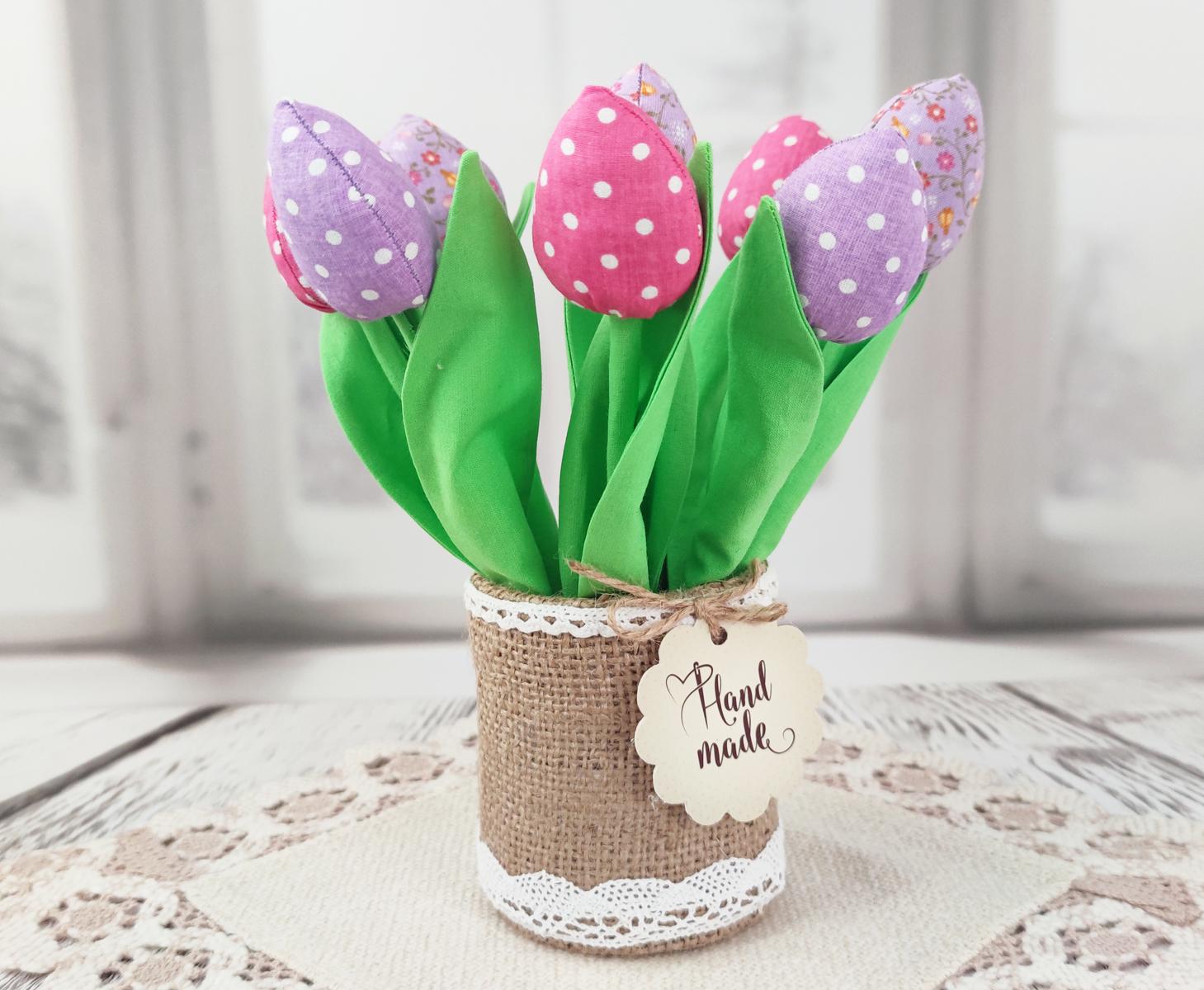 Искусственные тюльпаны тильда в кашпо Розово-сиреневый (1857060089) Искусственные тюльпаны тильда в кашпо Розово-сиреневый (1857060089)