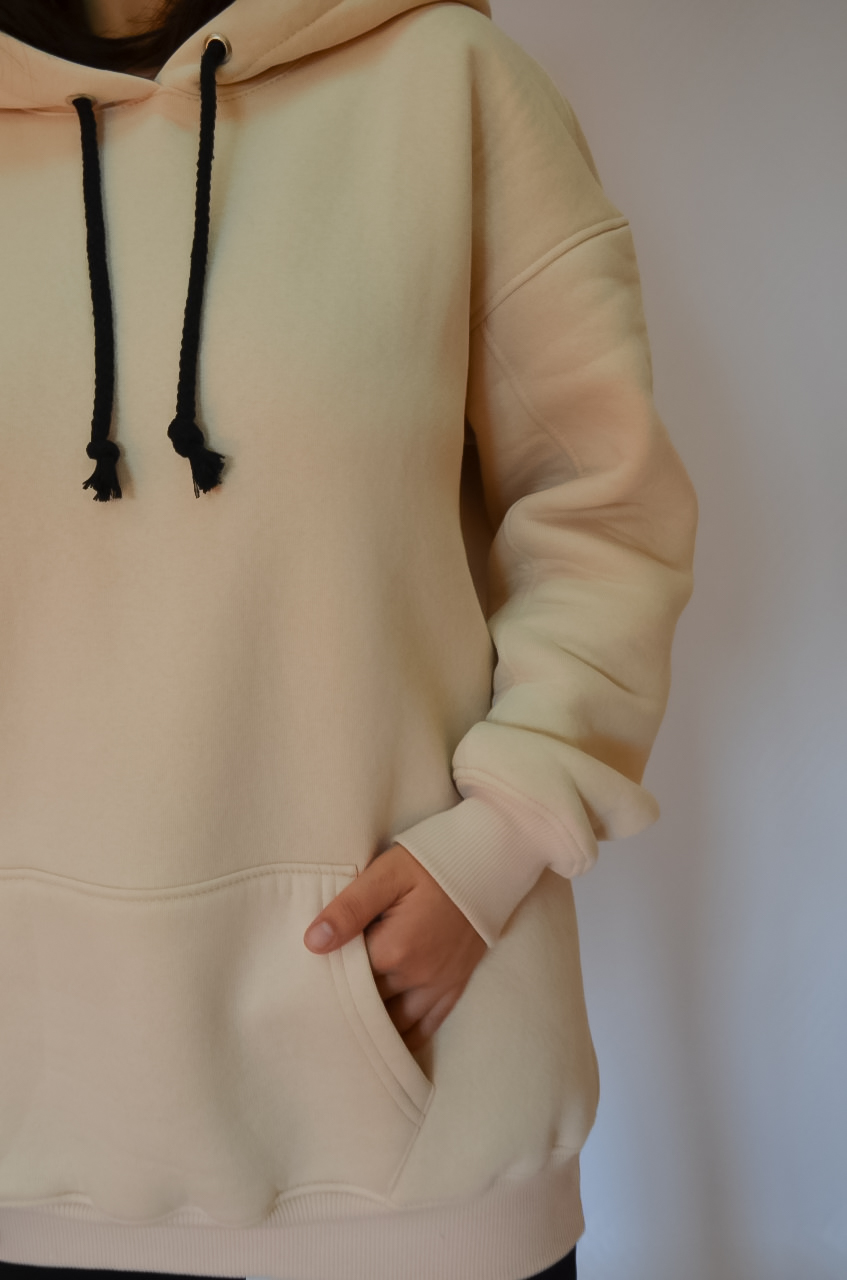 Худи женское оверсайз теплое на флисе Ballet Grace M-L Молочный (0672) - фото 4 Худи женское оверсайз теплое на флисе Ballet Grace M-L Молочный (0672) - фото 4