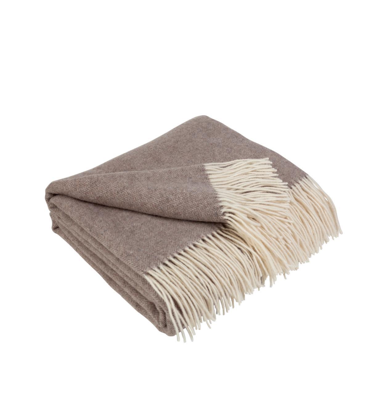 Плед вовняний Love You меринос однотонний 140х200 Світло-коричневий