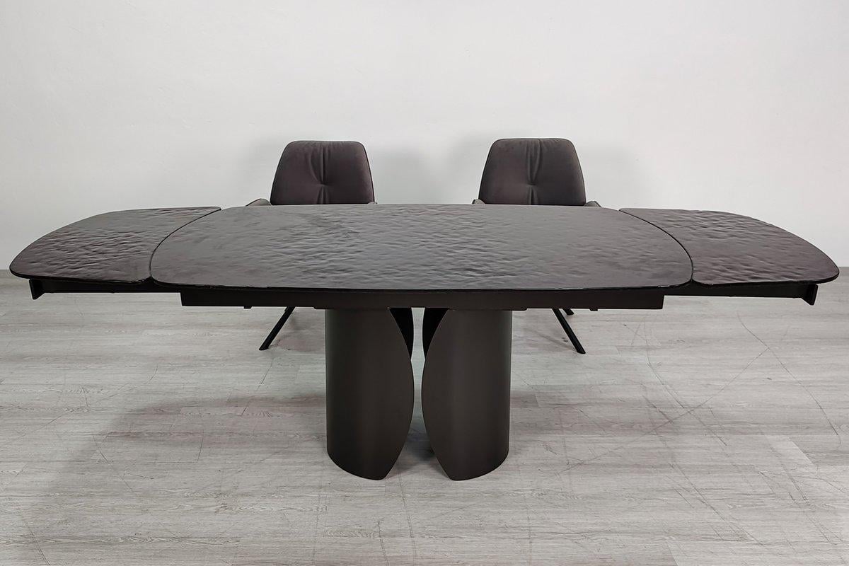 Обеденный стол раскладной Intarsio EDGAR 160-240х90 см Бронзовый/Коричневый (EDGAR160) - фото 6