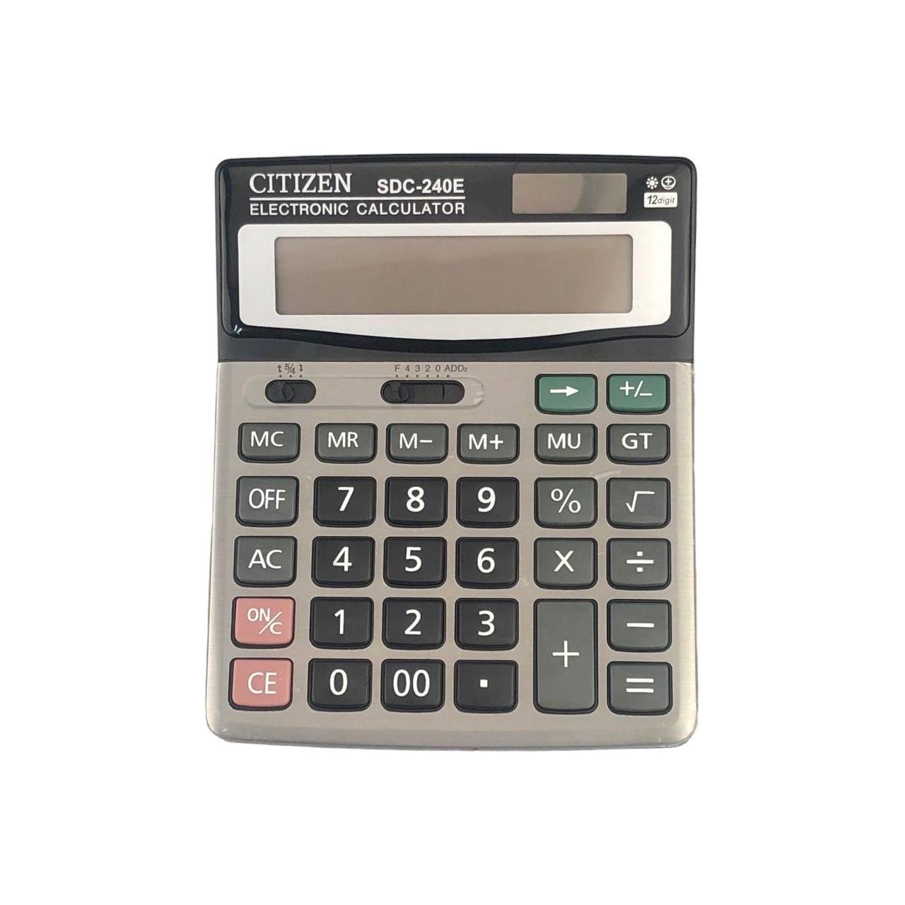 Калькулятор электронный Citizen SDC-240E на батарейке и солнечной панели (50190)