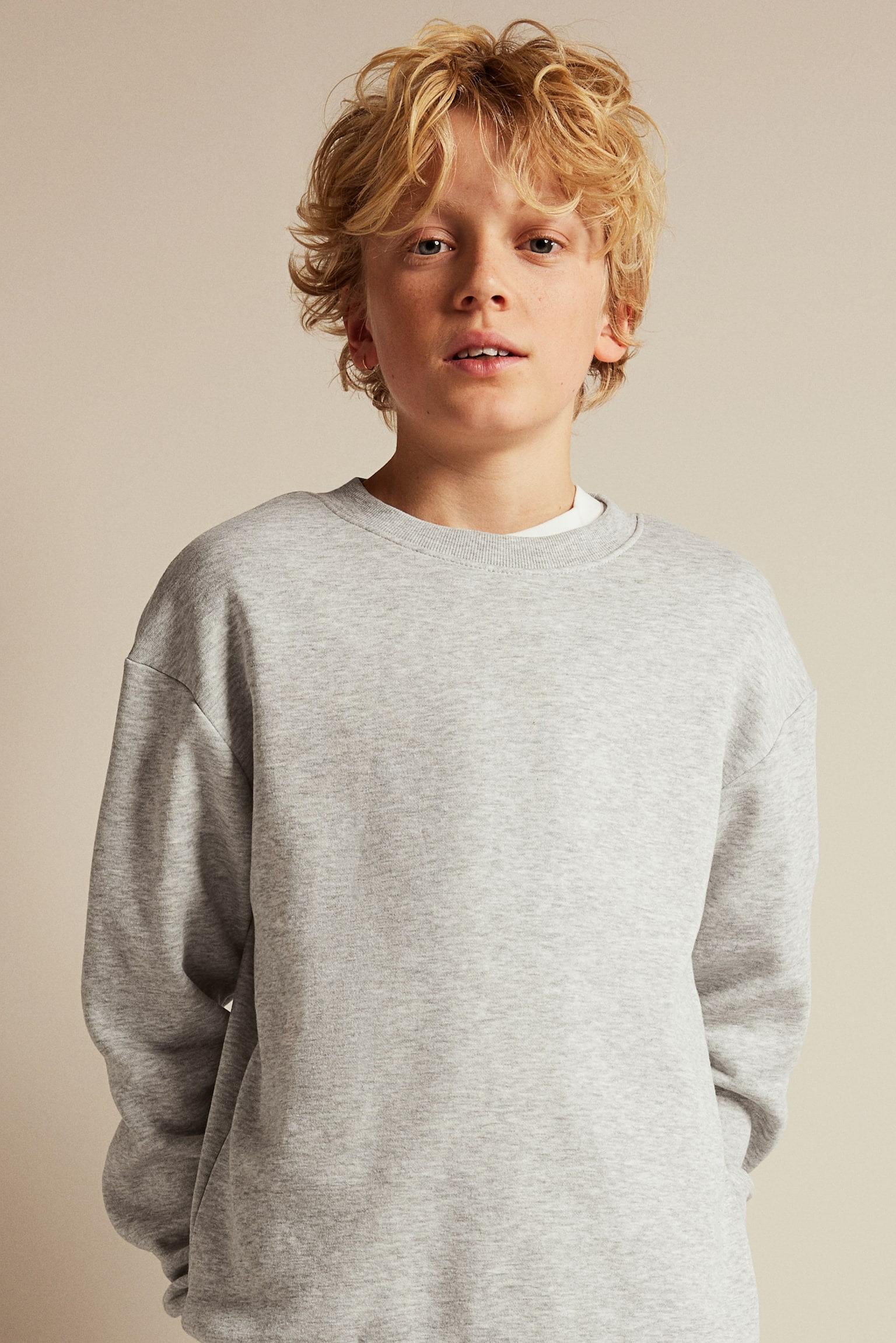 Свитшот H&M 134-140 см Серый меланж (1140466)