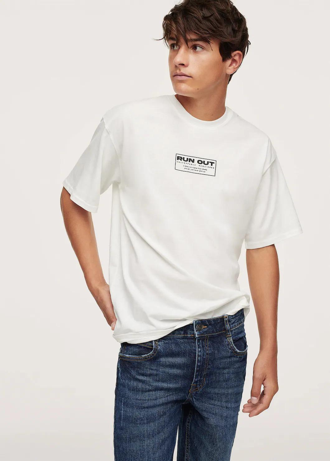 Футболка для мальчика Mango 158-164 см White (17007882)