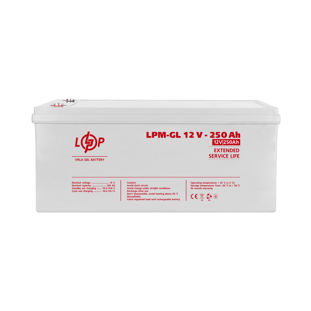 Акумулятор гелевий LPM-GL 12 V-250 Ah