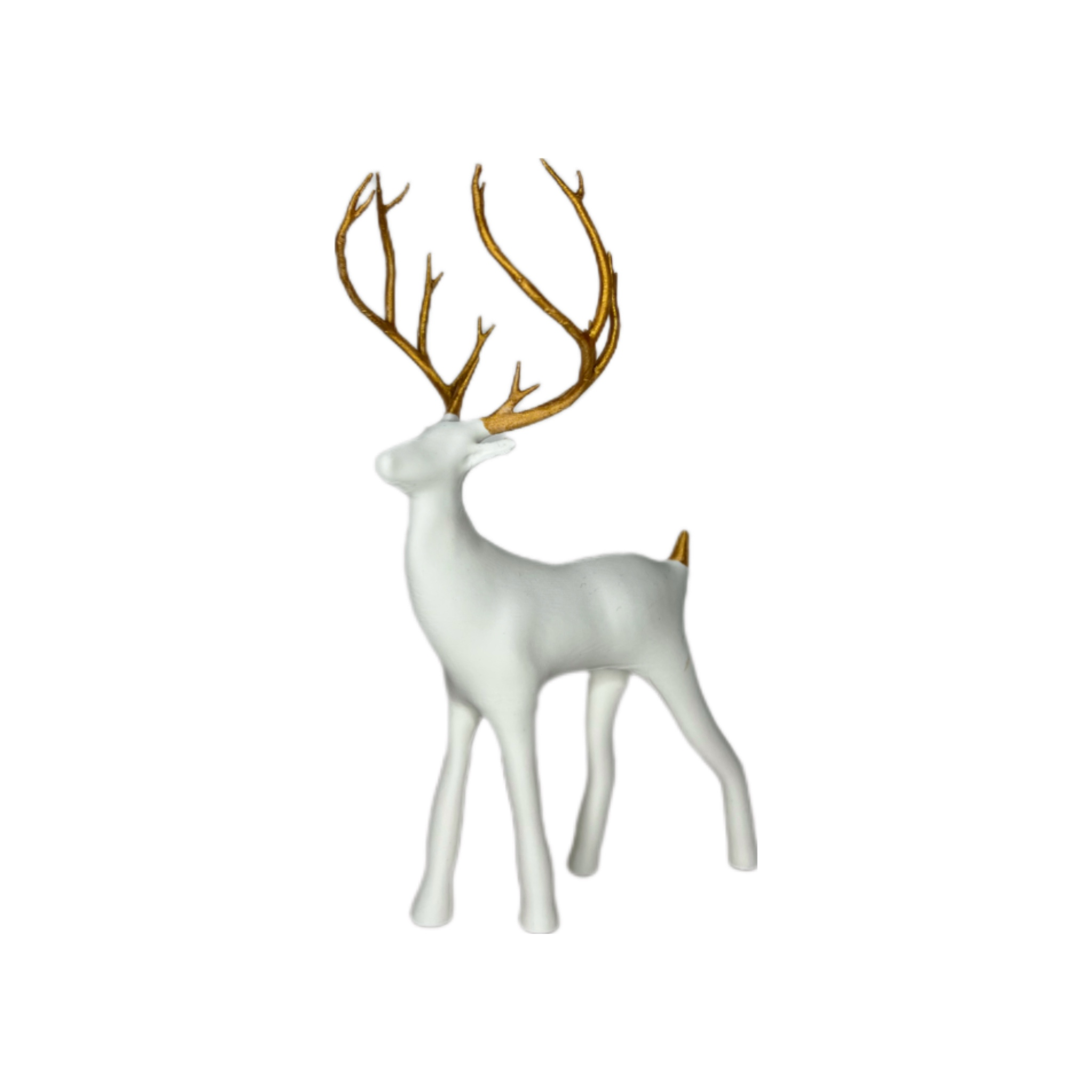 Новорічний Олень Білий з золотим (29877916)