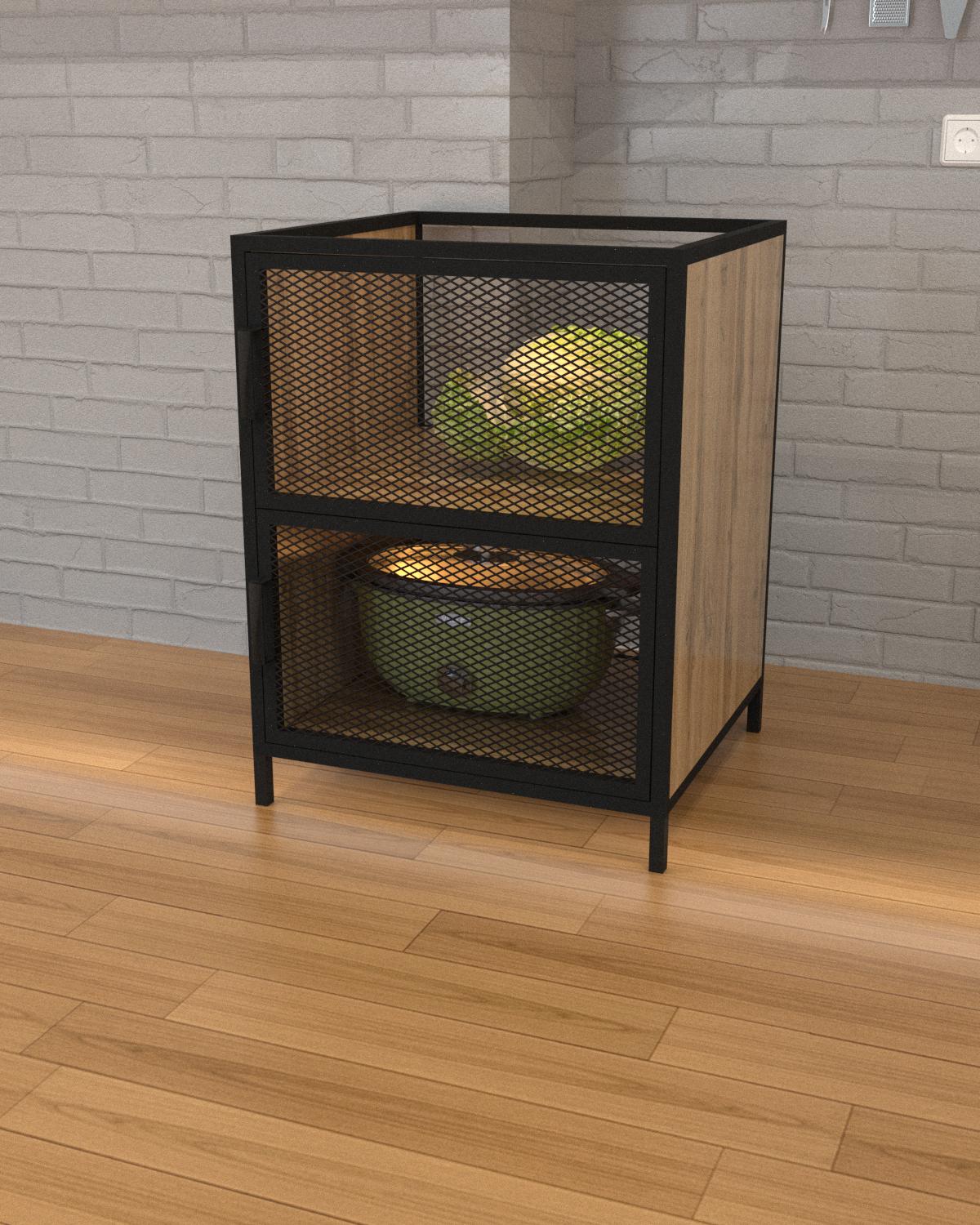 Тумба кухонная EcoLoft Лурия DSP-1327-1 в стиле лофт Дуб Аппалачи (31921401)