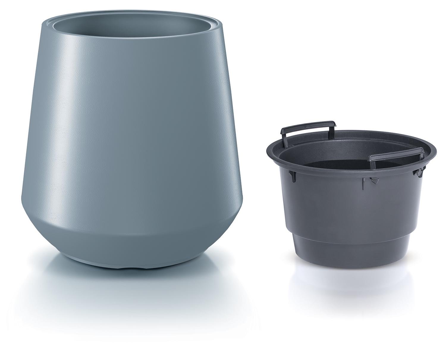 Горшок для цветов Prosperplast HEOS 44х44 см круглый с вкладышем Серый (88932-443)