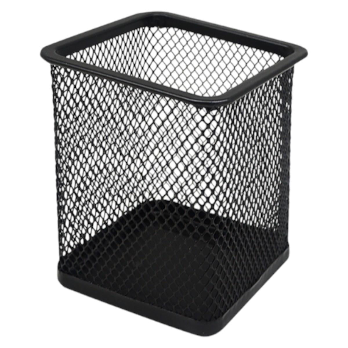 Підставка-стаканчик для ручок металева Pen Stand квадратна 8х8х9 см Чорний (WW01094ST)