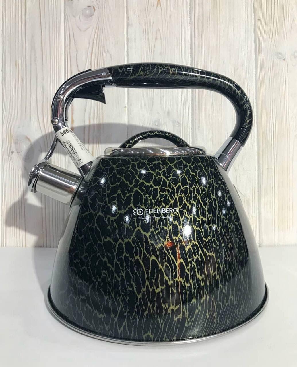 Чайник с свистком для индукционной плиты Edenberg EB-1985 из нержавеющей стали 3 л Черный (2530556631) - фото 1 Чайник с свистком для индукционной плиты Edenberg EB-1985 из нержавеющей стали 3 л Черный (2530556631) - фото 1
