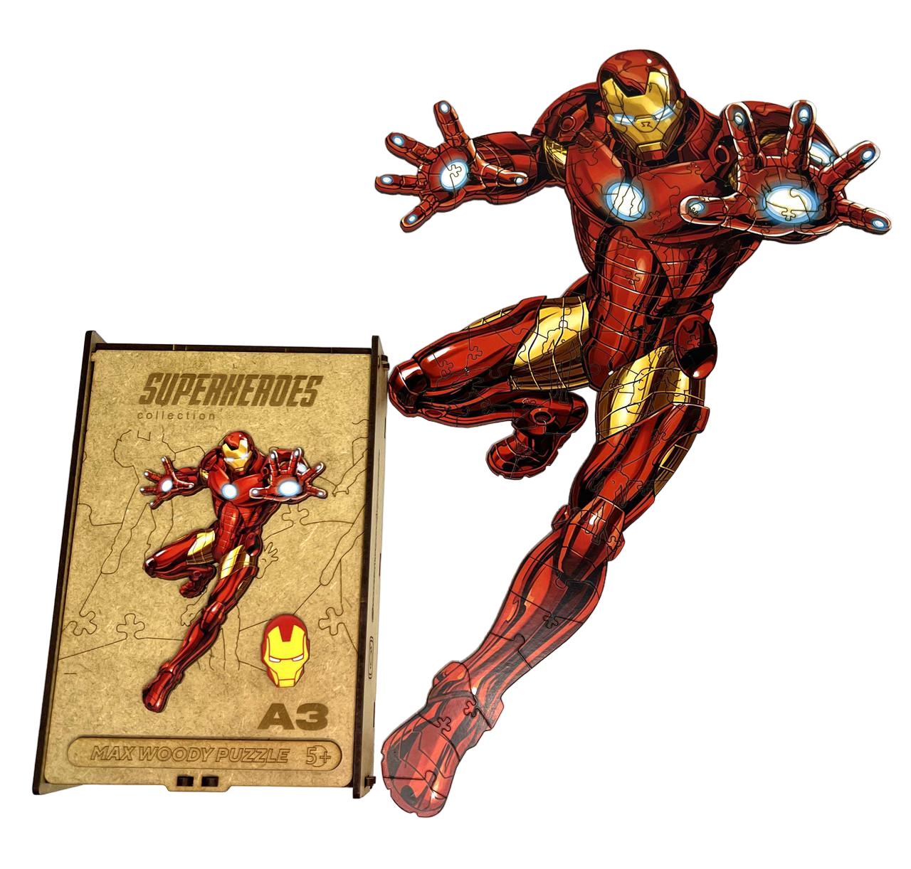 Пазл фигурный Max Woody Железный Человек A3 81 деталь