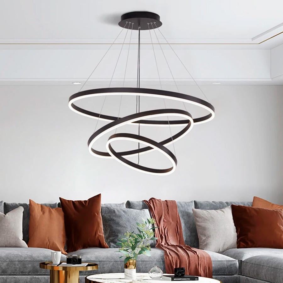 Люстра Led на три кільця 80/60/40 см Чорний (G 68-800+600+400 BK) - фото 5 Люстра Led на три кільця 80/60/40 см Чорний (G 68-800+600+400 BK) - фото 5