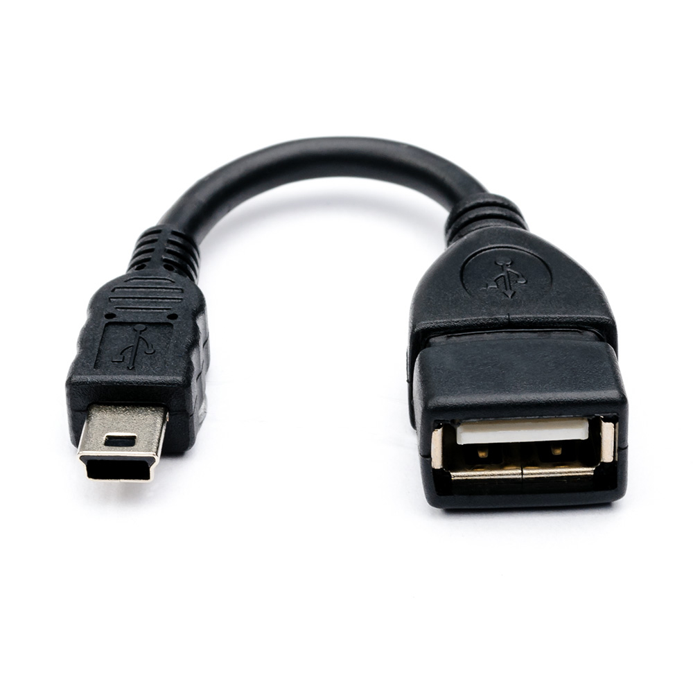 Кабель VOLTRONIC USB 2,0 AF/Mini-B OTG 0,1 м Чорний (16949)