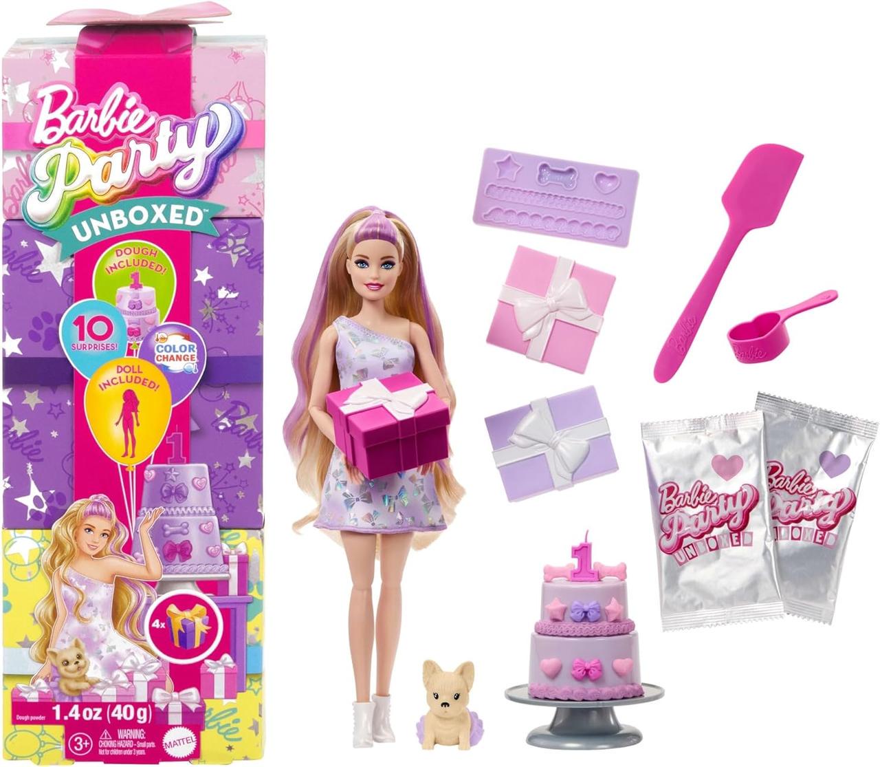 Кукла Barbie Party Unboxed Glam Party Series в лиловых тонах (JFG70)