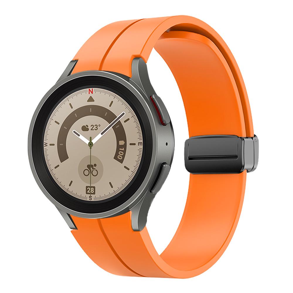 Ремешок силиконовый Watchbands Cls-black для Samsung Galaxy Watch 4 Classic 46 мм Оранжевый (EP04-1WB95580286)