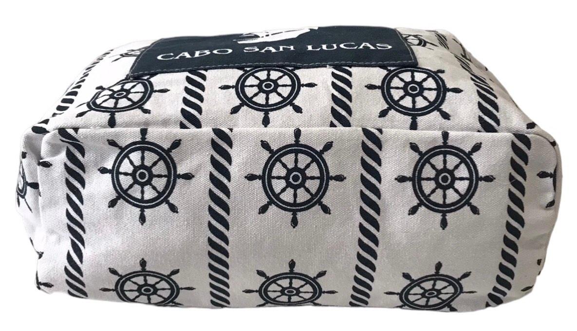 Сумка пляжна жіноча літня з тканини на блискавці з полосами Біло-синій (15S101) - фото 3 Сумка пляжна жіноча літня з тканини на блискавці з полосами Біло-синій (15S101) - фото 3