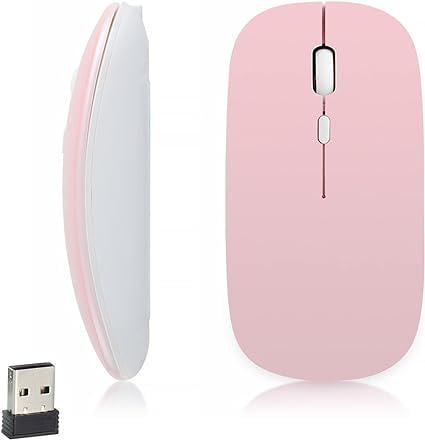 Мышка беспроводная Macaron с режимом Bluetooth и 2.4G USB Розовый (79-2) - фото 2