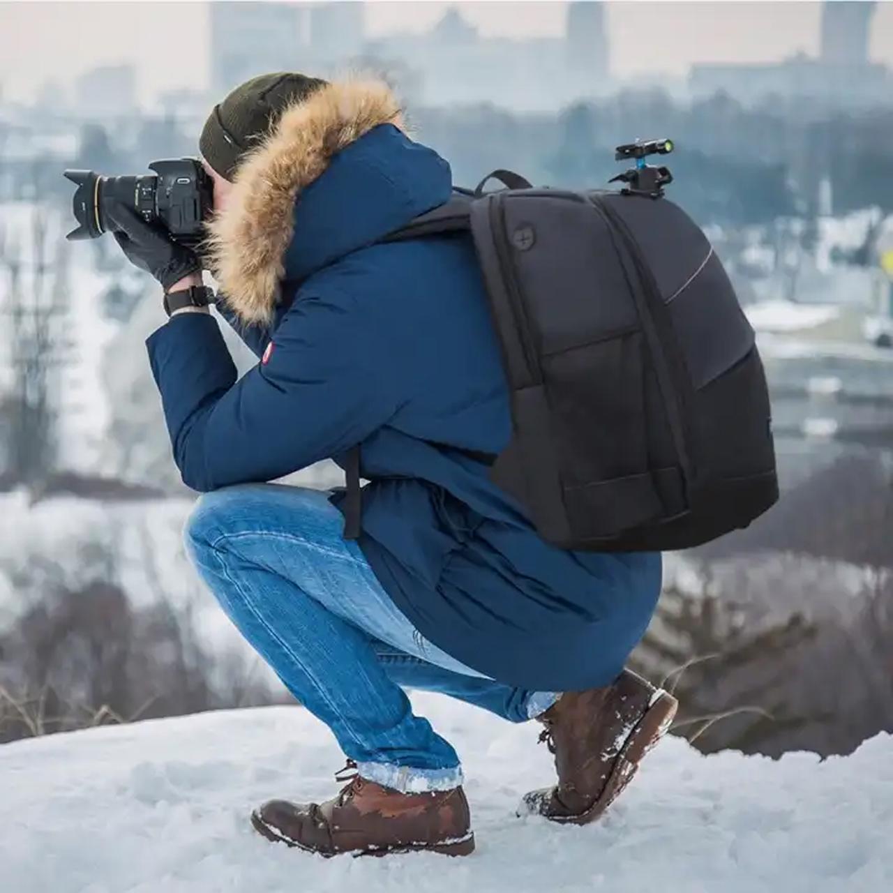 Рюкзак для фотоаппарата стильный для фототехники Рюкзак с дождевиком и крепежом для штатива - фото 10