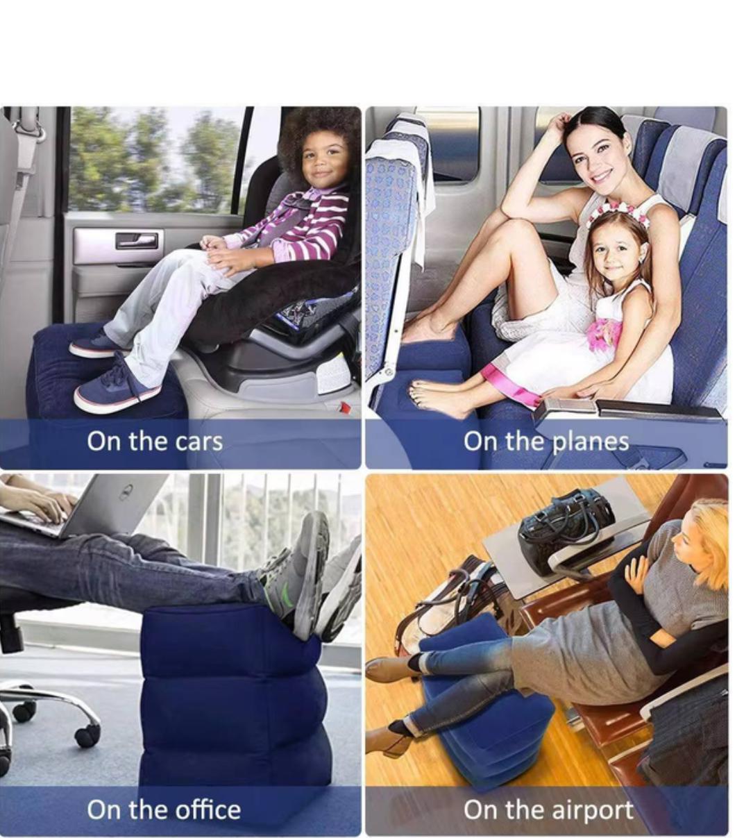 Надувная подушка для ног для путешествия в автобус или самолет 43x30x40 см Синій (2796969843) - фото 3