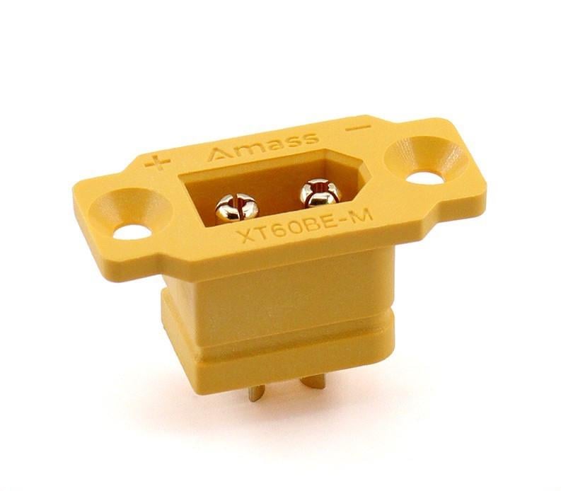 Разъем Amass XT60BE-M панельный силовой папа для аккумулятора Желтый (29889406)