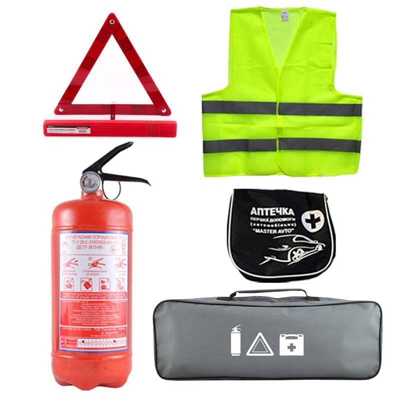 Набор техпомощи для авто обязательный аварийный Эконом с сумкой (na_87)