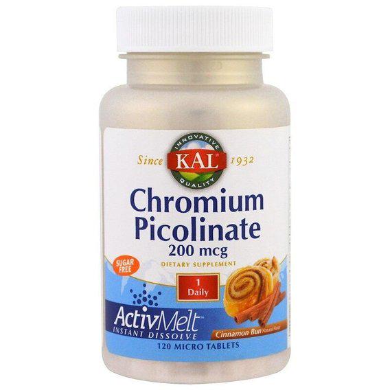 Микроэлемент Хром KAL Chromium Picolinate ActivMelt 120 Micro Tablets Cinnamon Bun (CAL-74490)