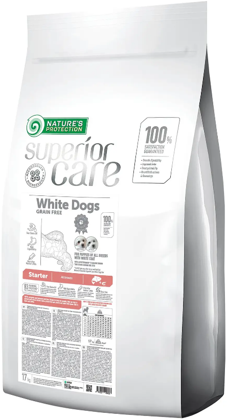 Корм сухой беззерновой Superior Care Dogs Grain Free Starter для щенков стартер всех пород с белой окраской шерсти (NPSC45992)