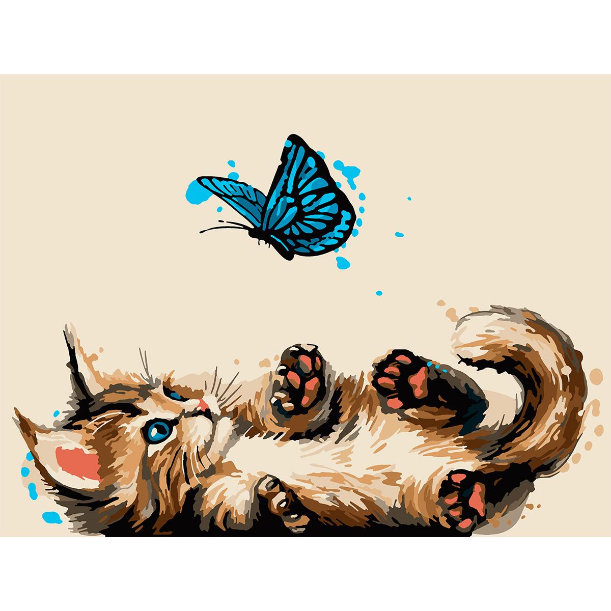 Картина по номерам Santi Серый мейн-кун 30x40 см (953969)