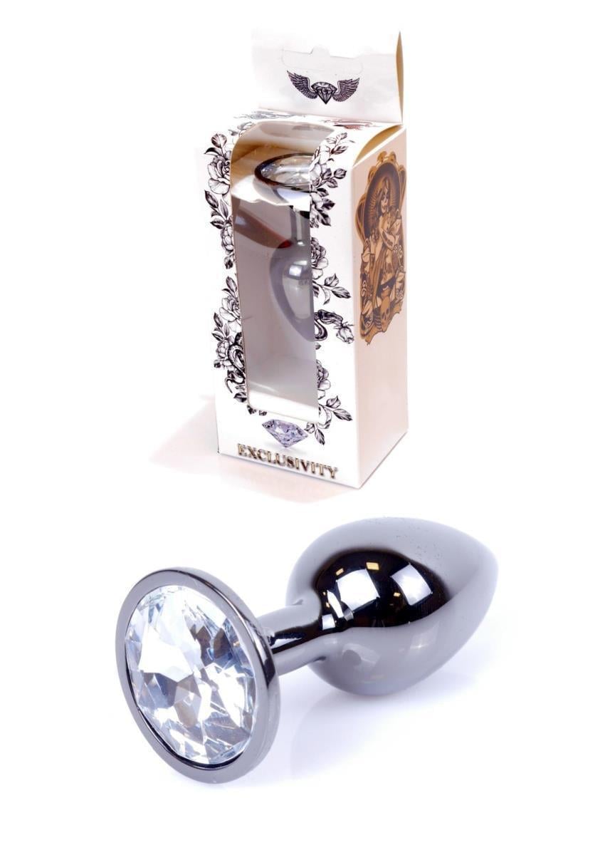 Анальная пробка Boss Series Jewellery Dark Silver Plug/Clear (2771401812)