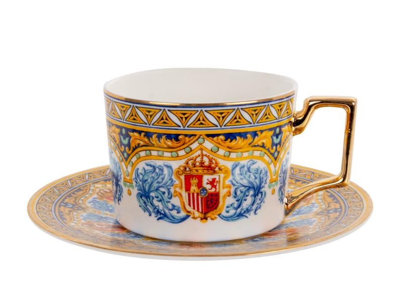 Чашка фарфоровая Lefard Герб с блюдцем 250 мл (925-076)