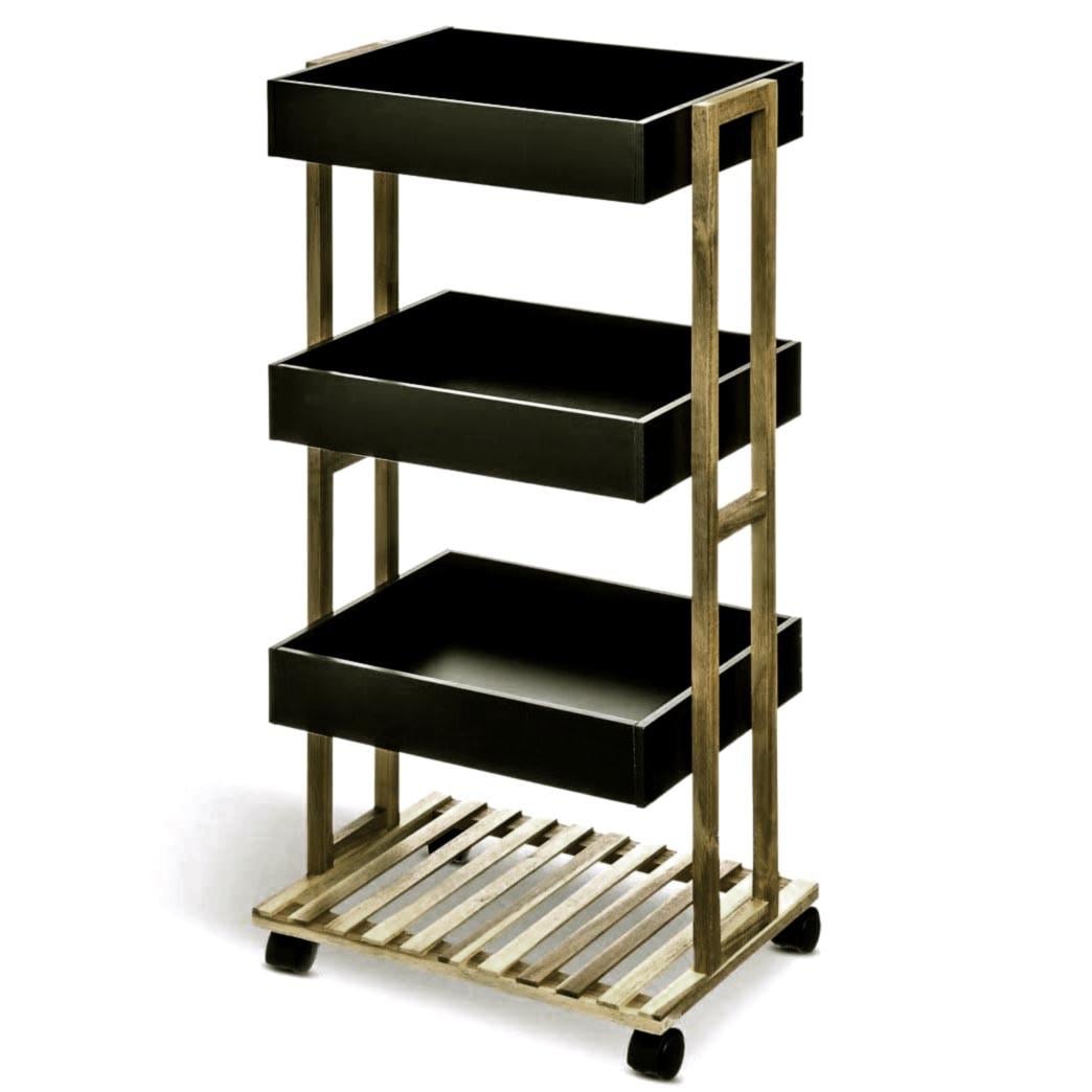 Этажерка для ванной из дерева на колесиках Павилион Палисандр/Венге (АБТ-00020212)