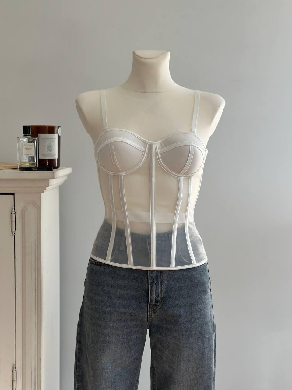 Корсет напівпрозорий Marwood L Білий (DO3996/2)