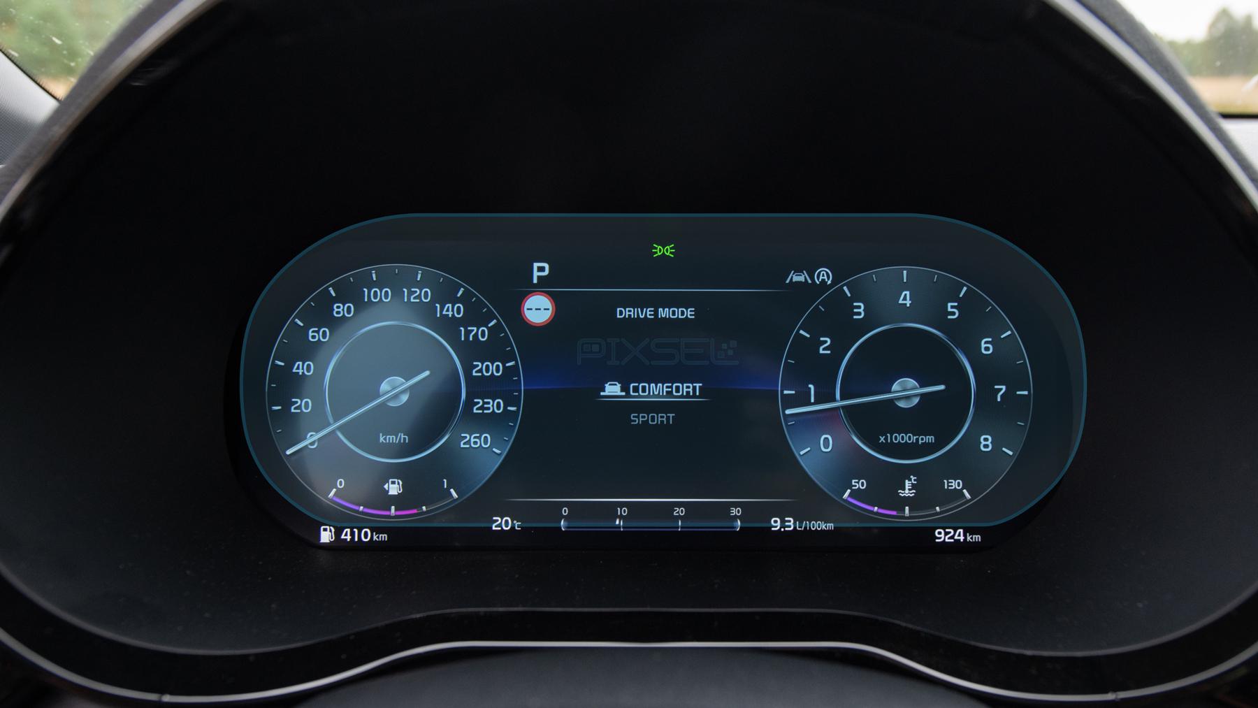 Защитное стекло Pixsel гибридное матовое на панель приборов Kia PROCEED 12,7" 2019