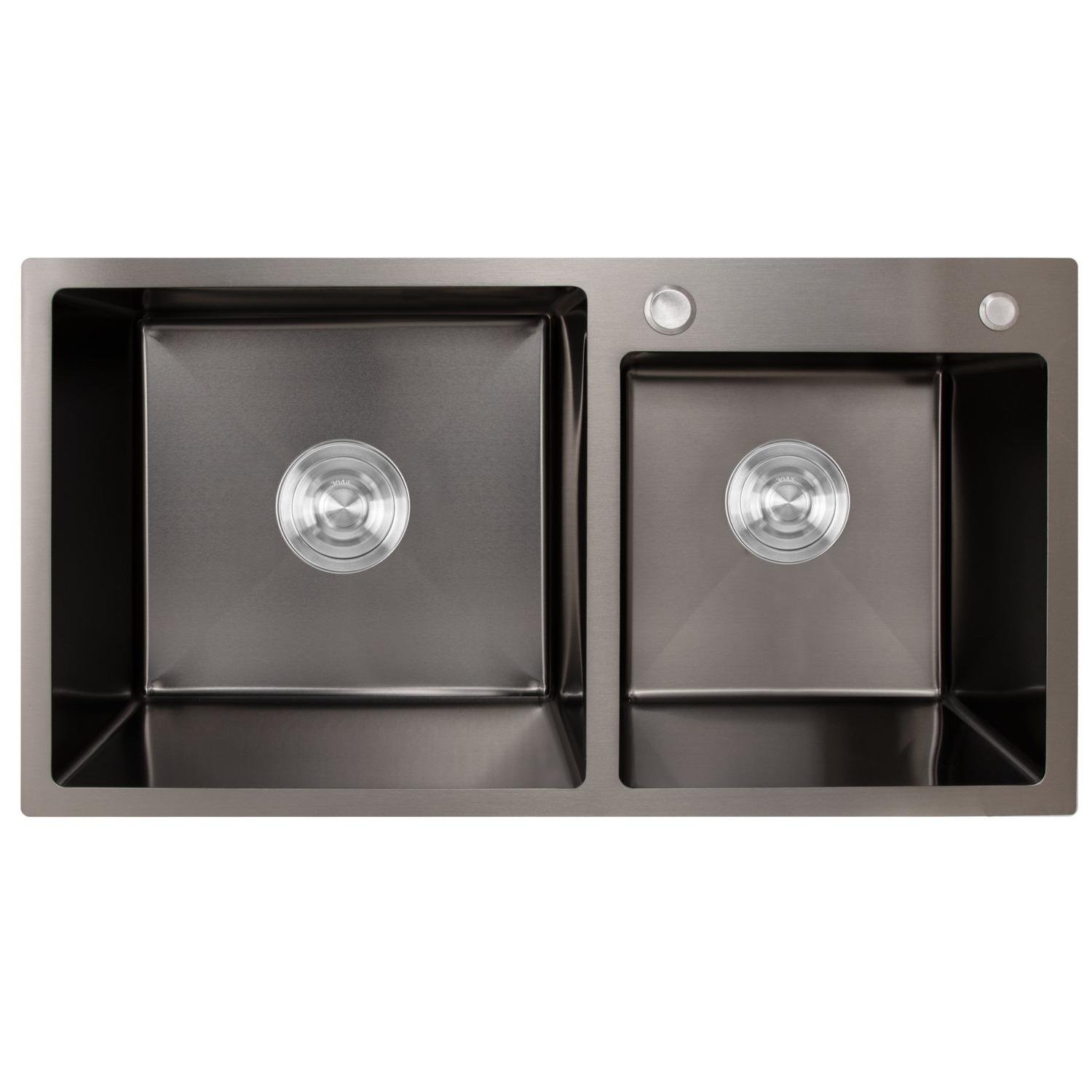 Мойка кухонная Lidz LDH7843BPVD45586 из нержавеющей стали прямоугольная 780x430 мм (227104)