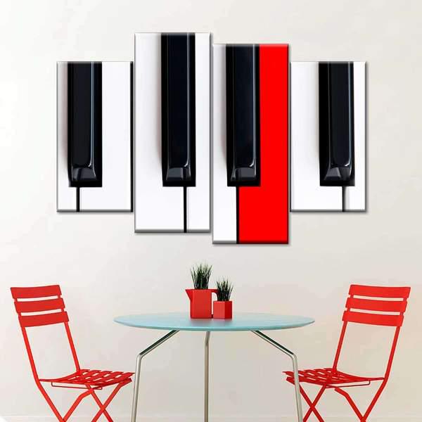 Модульная картина KIL Art Ноты души из четырех частей 129x90 см (M4_L_38)