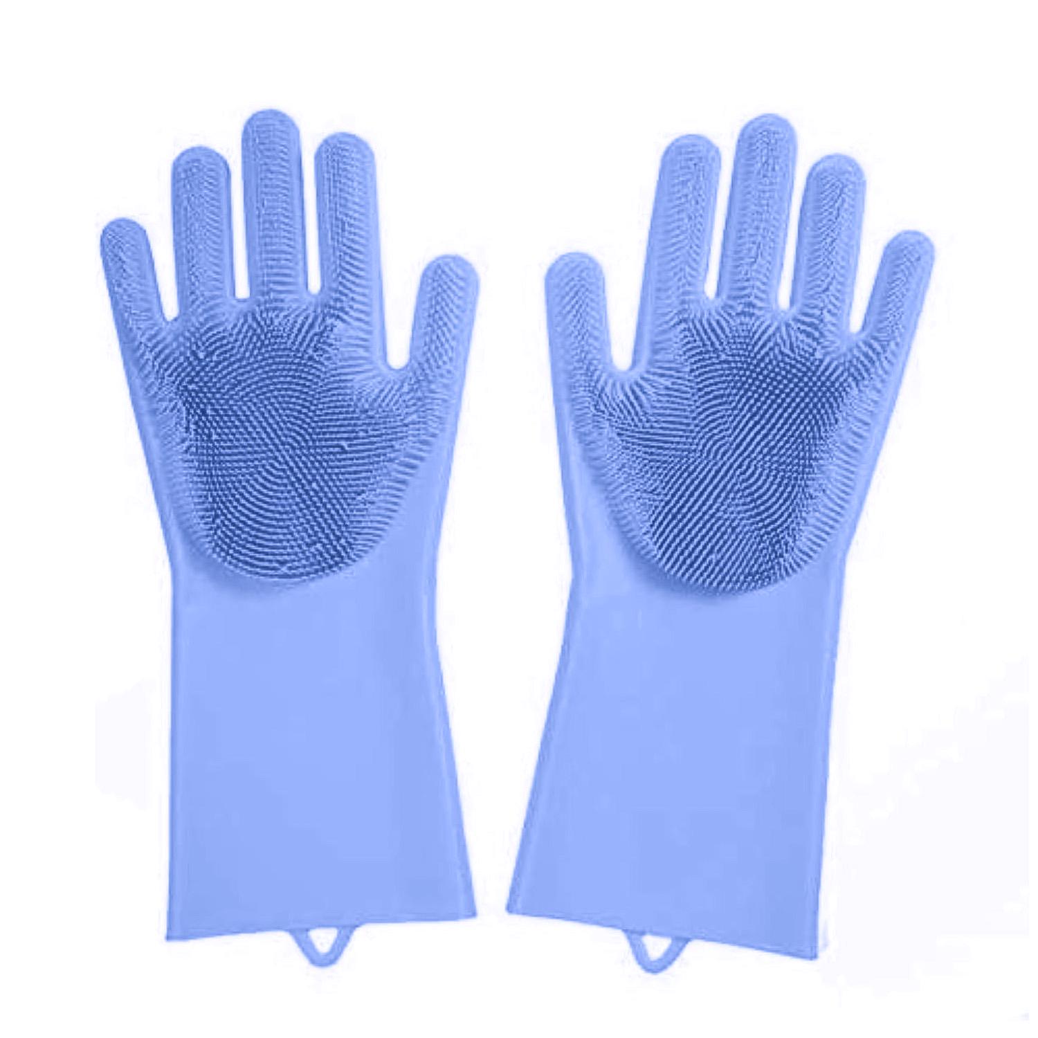 Перчатка силиконовая Magic Silicone Gloves для уборки/чистки и мытья посуды 2 шт. Синий (86830)