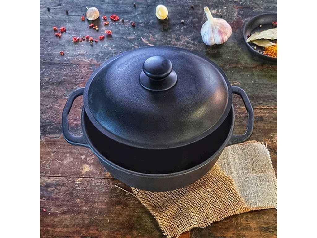 Кастрюля MAYSTERNYA Т402С2 чугунная с алюминиевой крышкой 3 л (1106885)