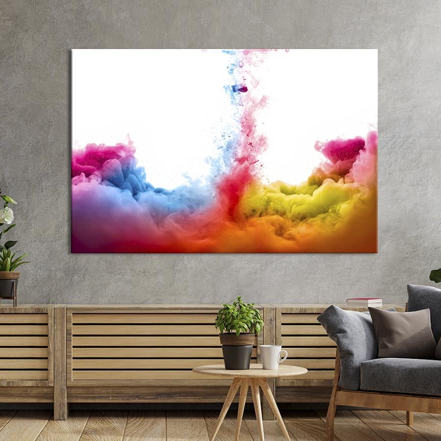 Настінний декор картина на холсті для інтер’єру Кольоровий дим 120x80 см (12-1)
