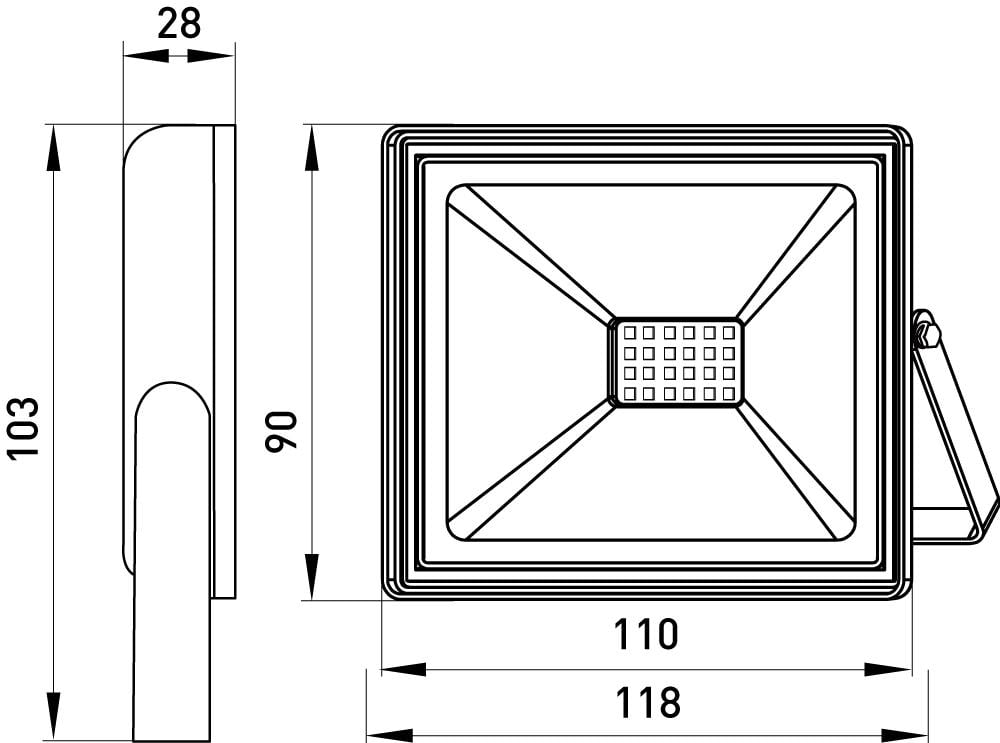Прожектор LED E.NEXT e.LED.flood.stand.20.6000 20W 220V 1600lm 6000K IP65 110x28x90 мм (l0790002) - фото 4