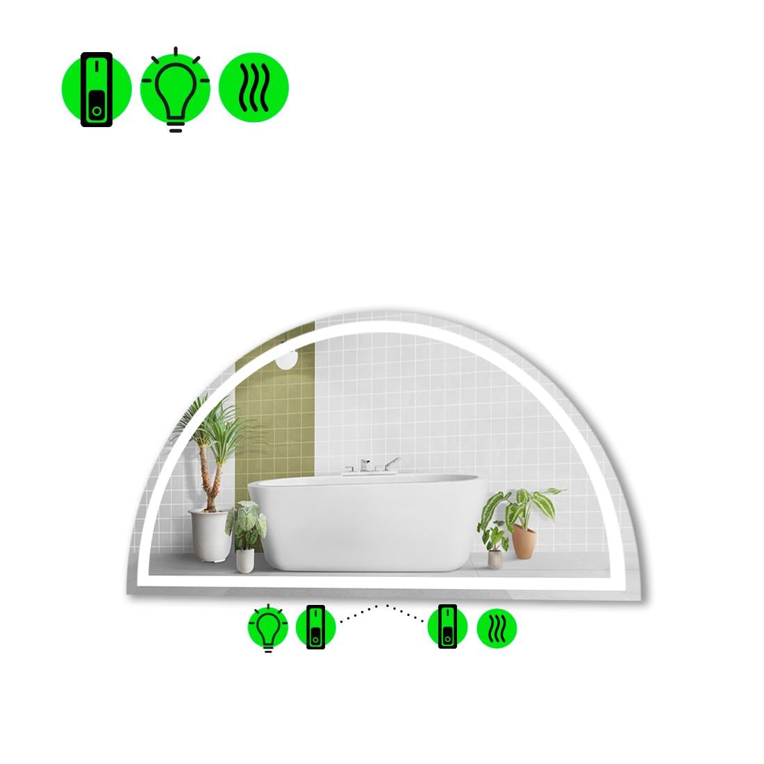 Зеркало с LED подсветкой Cerhio 1 90x45 см (8737383)
