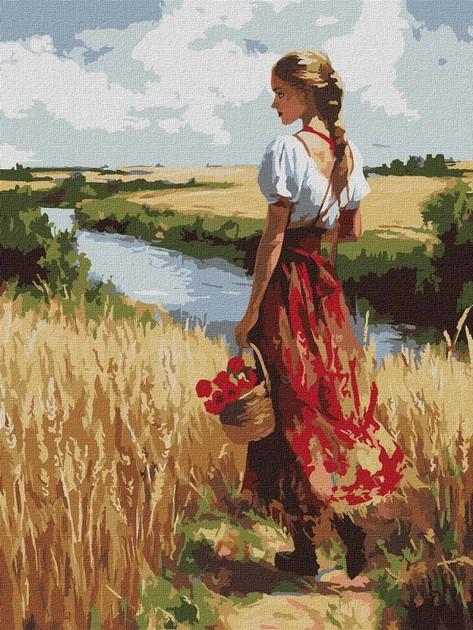 Картина за номерами Ideyka Українка та лани 30х40 см (KHO8486)