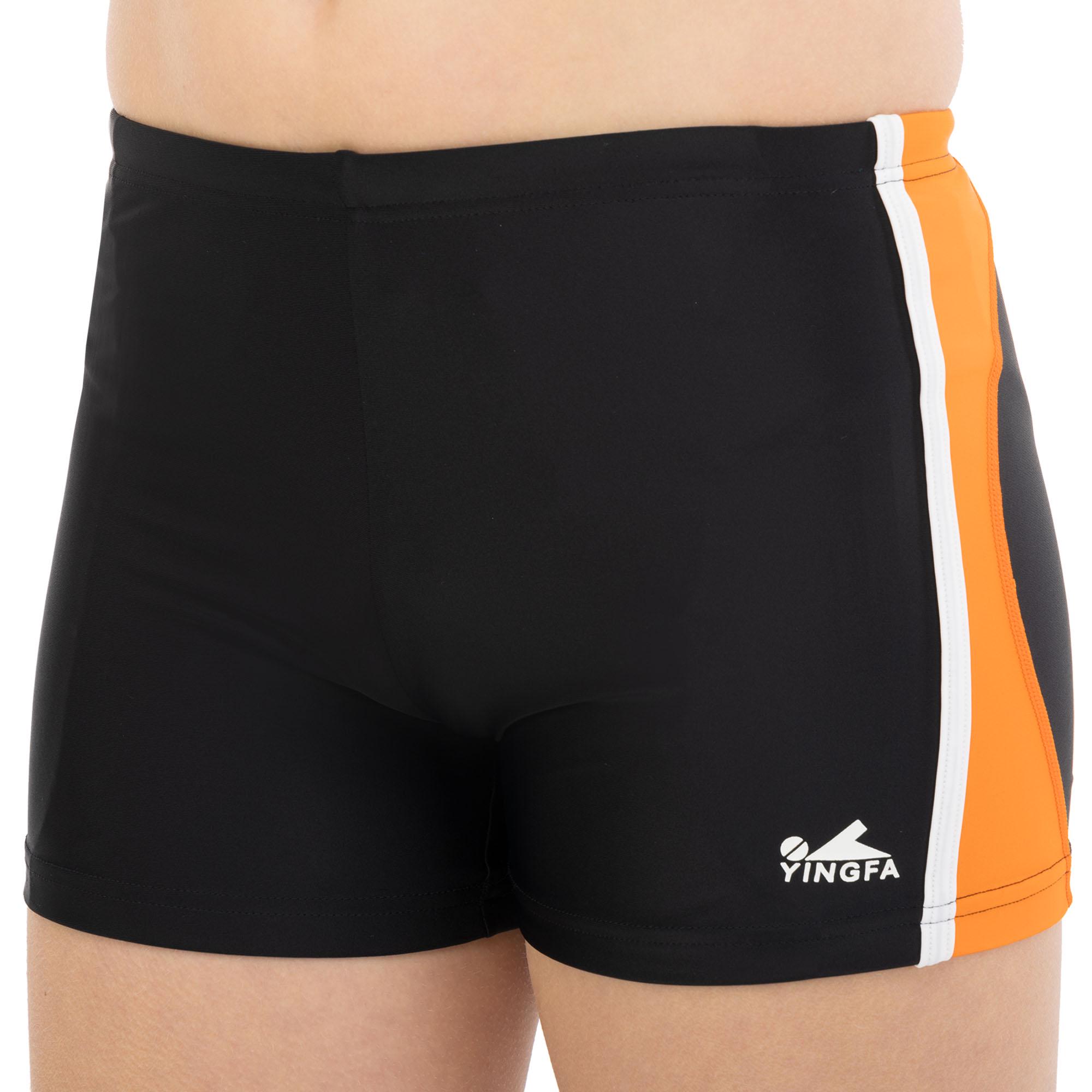 Плавки боксеры для плавания для мальчиков YINGFA 24S653 95 см 4 года Черный/Оранжевый (24S653_Черный-оранжевый_4_год)