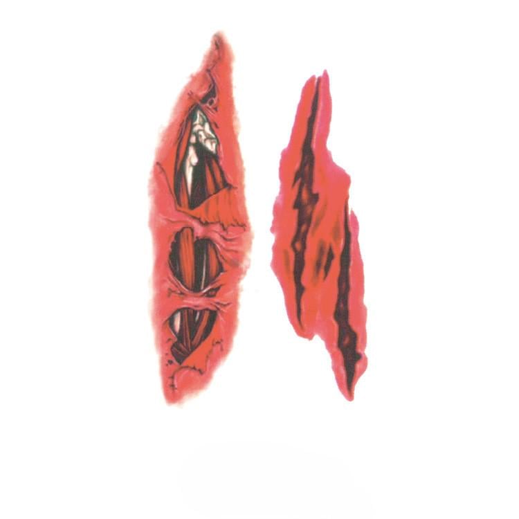 Наклейки тату для Хэллоуина на тело 10x6 см Красно-черный (900008)