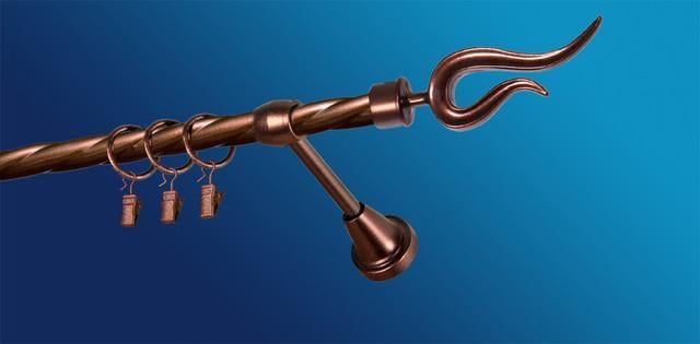 Карниз для шторы Plastidea Виола металлический витой одинарный с прищепками D 16 мм 140 см Медь