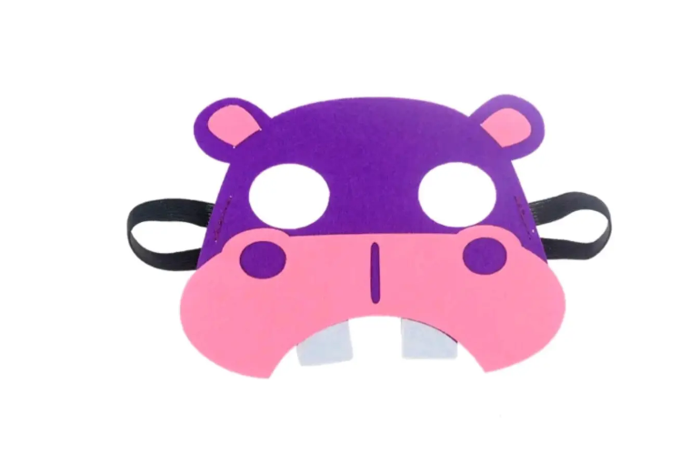Маска детская Бегемот 16x12 см Розово-фиолетовый (310215)