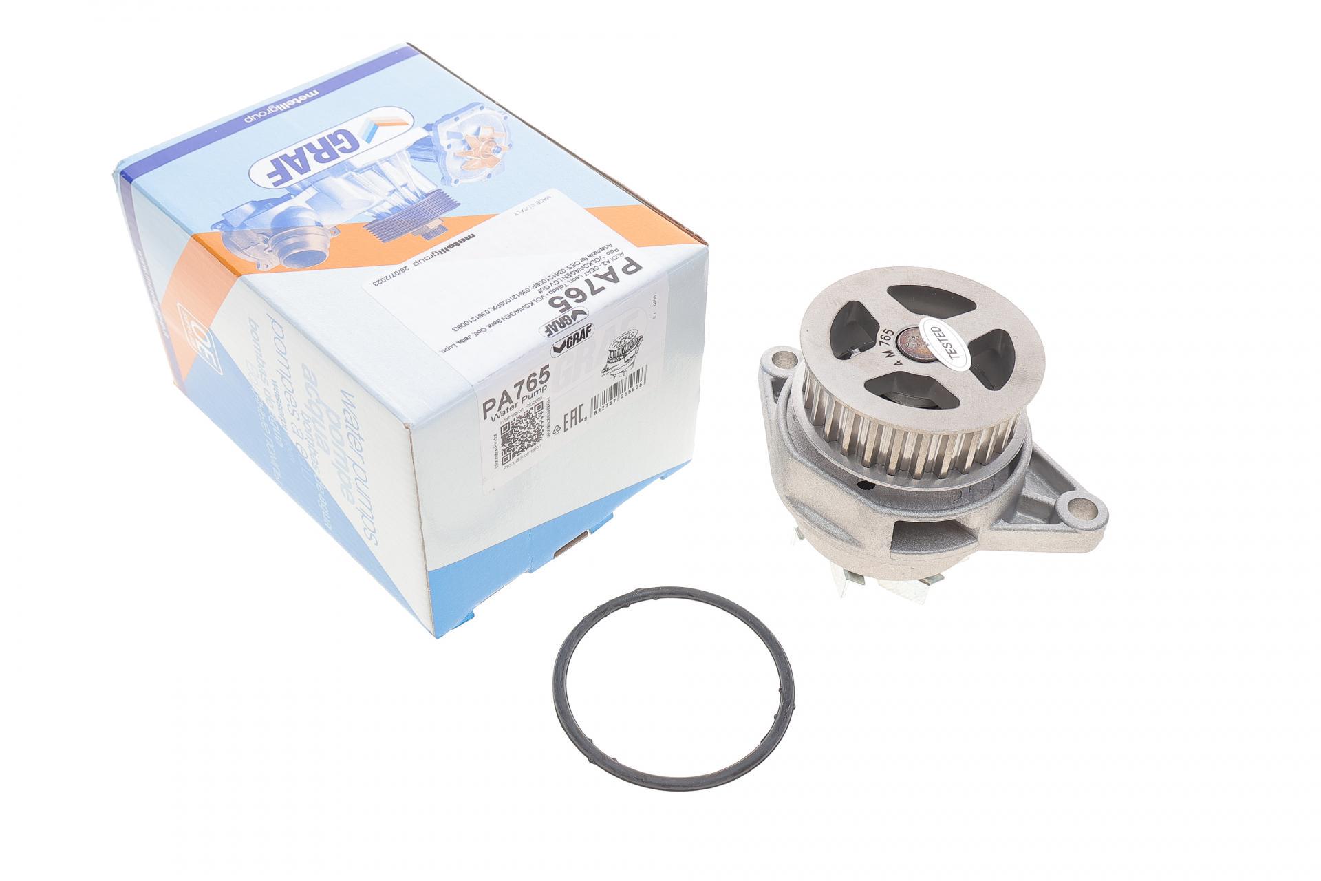 Водяна помпа Graf Audi A2/Seat Leon/Toledo/VW Golf/Jetta/Polo/Bora 1.6 16V/1.6FSI 98-05 27z B/B 7 лопастей (PA765)