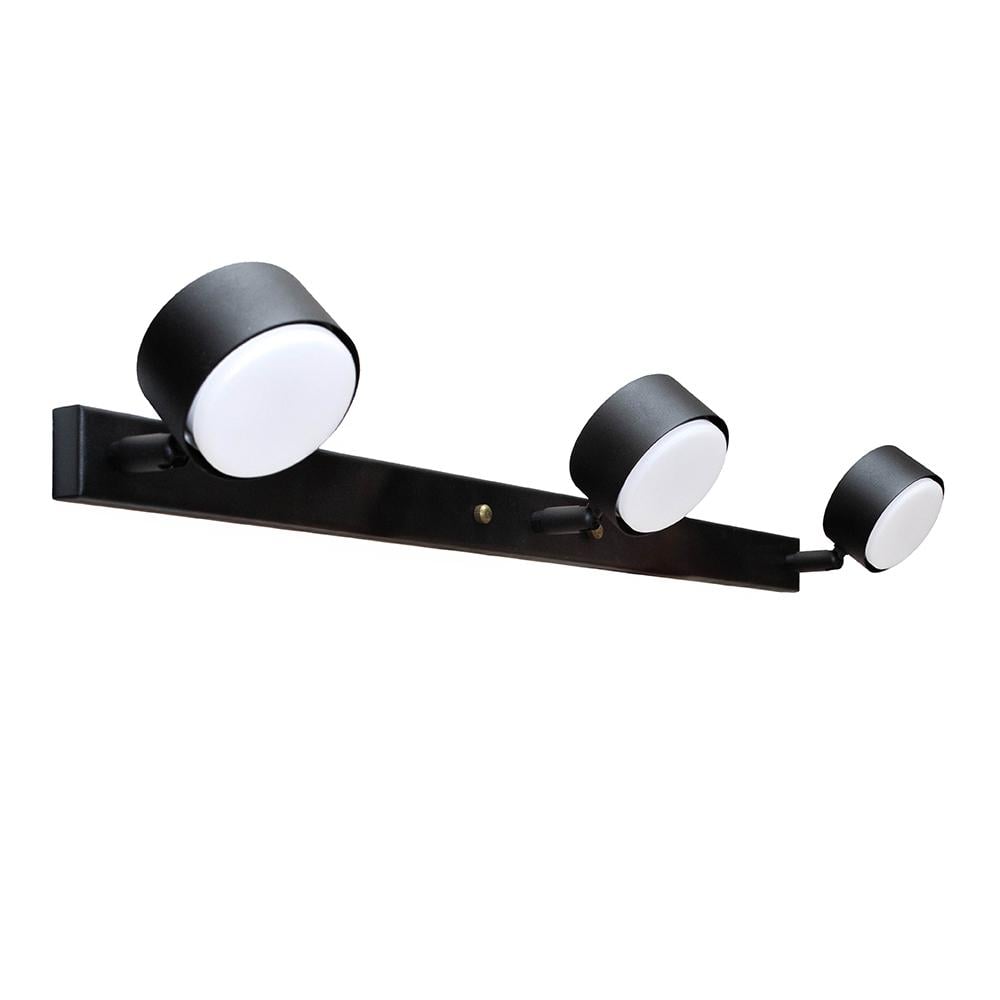 Настінний світильник MSK ELECTRIC Copter NL 80400-3 BK підсвічування дзеркал на три плафони GX53 Чорний