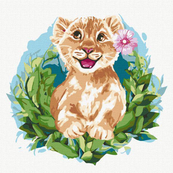 Картина по номерам Идейка Волшебный львенок 30x30 см (KHO4158)