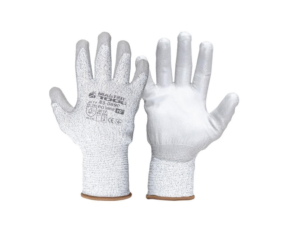 Перчатки порезостойкие MasterTool GM Серый (83-0690)