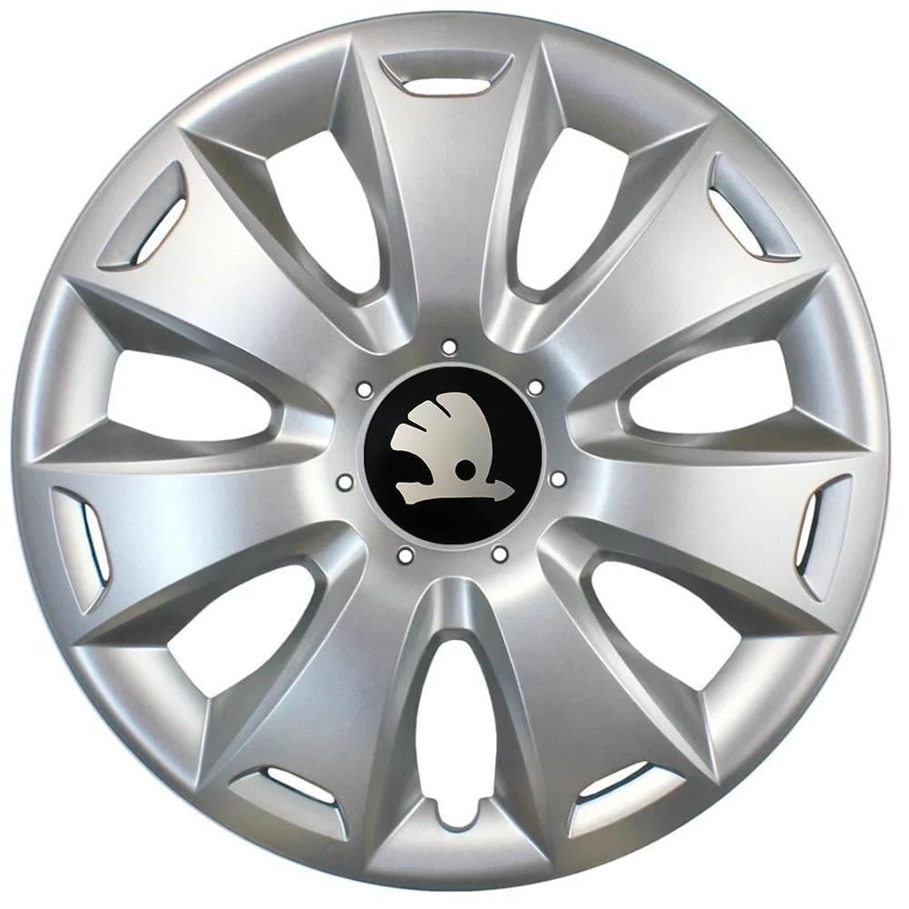 Колпаки SJS с логотипом Skoda 417 R16 4 шт. Серебряный (31009157)
